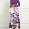 Purple Elegant Style Women Dresses Long Sleeve Round Neck, Printed Hem Long Dress
