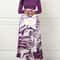 Purple Elegant Style Women Dresses Long Sleeve Round Neck, Printed Hem Long Dress