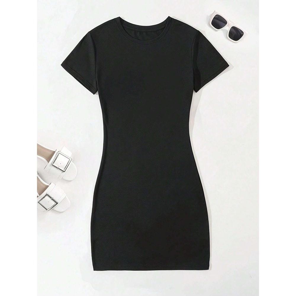 Summer Dresses Printed Slim Fit A Line Shirt Dress Casual Womens Dresses Half Length Short Evening Women Clothes