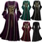 Vampire Witch Victorian Gothi Bandage Dress Women Long Sleeve Medieval Cosplay Vintage Look 2