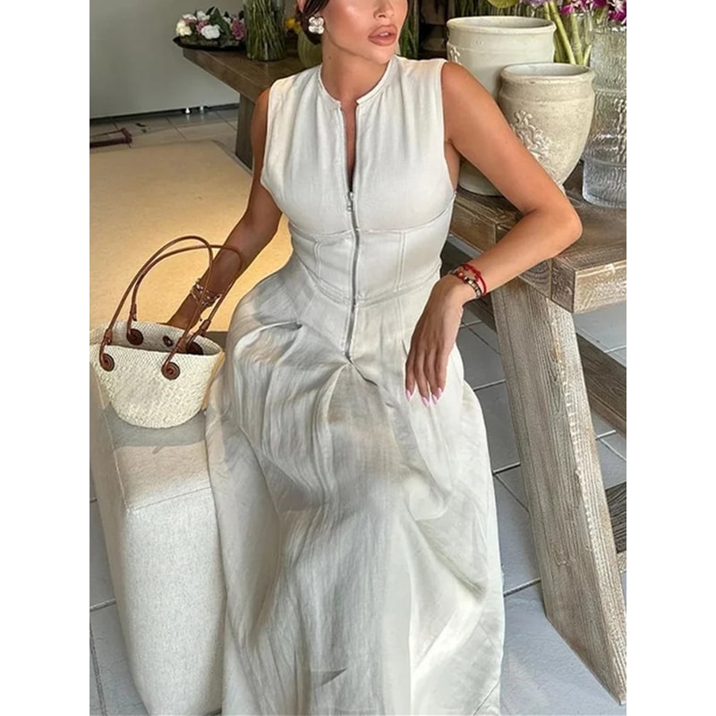 Elegant Party Dresses For Women New Midi Dresses Sleeveless Bodycon Dress Summer 1