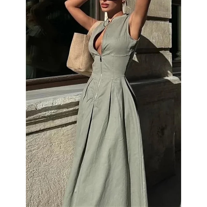 Elegant Party Dresses For Women New Midi Dresses Sleeveless Bodycon Dress Summer 4