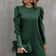 Solid Color Round Collar Bubble Sleeve Button Long-Sleeved Dress, Women's Autumn and Winter New Fashion Outfit