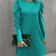 Solid Color Round Collar Bubble Sleeve Button Long-Sleeved Dress, Women's Autumn and Winter New Fashion Outfit