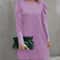 Solid Color Round Collar Bubble Sleeve Button Long-Sleeved Dress, Women's Autumn and Winter New Fashion Outfit