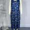 Womens Cross Border Summer Fashion Print Dress, Round Neck Sling Dress for Casual Daily Wear