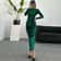 Elegant Party Clothes, Midi Dress For Women Ruched Long, Evening Green Outfits