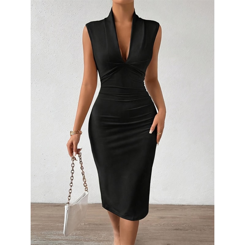 Midi Dresses Symmer Thin Party Dresses, Sleeveless High Waist Sexy, Chic Summer Style