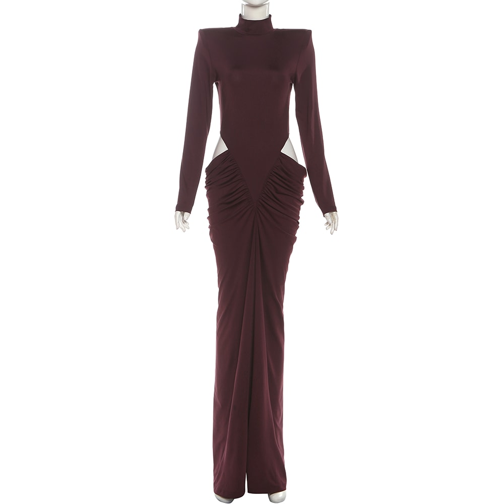 Full Sleeve Hollow Design Prom, Woman Autumn Style Long Bodycon Dress