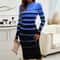 Striped Bodycon Dress Fall Holiday Vestido Long Sleeve Knit Office Lady Elegant Dress 6