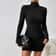 Bodycon Sheath Mini Dress for Women, Autumn Winter Knitted Dress, Long Sleeves Turtleneck Party Look