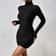 Bodycon Sheath Mini Dress for Women, Autumn Winter Knitted Dress, Long Sleeves Turtleneck Party Look