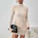 Bodycon Sheath Mini Dress for Women, Autumn Winter Knitted Dress, Long Sleeves Turtleneck Party Look