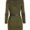 Commuter Pile Collar Knitted Dress, Solid Color Fashion Women Temperament Look