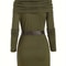 Commuter Pile Collar Knitted Dress, Solid Color Fashion Women Temperament Look