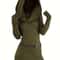 Commuter Pile Collar Knitted Dress, Solid Color Fashion Women Temperament Look