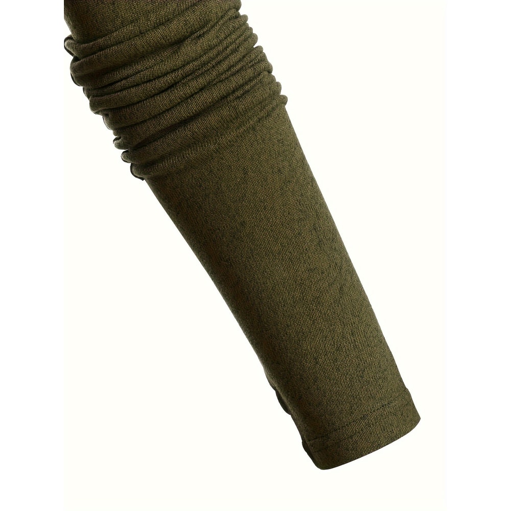 Commuter Pile Collar Knitted Dress, Solid Color Fashion Women Temperament Look