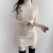 Sexy Slim Turtleneck Sweater Dress Women, Streetwear Bodycon Mini, Thick Basic Bottoming Dress Lady