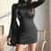 Sexy Slim Turtleneck Sweater Dress Women, Streetwear Bodycon Mini, Thick Basic Bottoming Dress Lady