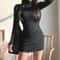 Sexy Slim Turtleneck Sweater Dress Women, Streetwear Bodycon Mini, Thick Basic Bottoming Dress Lady