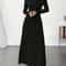 Turtleneck Vintage Dress Women, Autumn Winter Solid Casual Street Vestidos Fashion