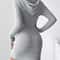 Comfortable Casual Hooded Slim Fit Dress Trendy Ribbed Knitted Style With Drawstring For Women 2
