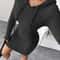 Comfortable Casual Hooded Slim Fit Dress Trendy Ribbed Knitted Style With Drawstring For Women 1
