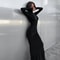 Elegant Dresses For Women, Sexy Solid Turtleneck, Full Sleeves Sheath Long Party Dress, Female Fashion Vestidos