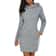 Hooded Warm Sweat Shirt Dress, Womens Knee Length, Long Sleeve, Side Zip Neckline, Pockets, Simple Casual Sports Skirt