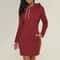 Hooded Warm Sweat Shirt Dress, Womens Knee Length, Long Sleeve, Side Zip Neckline, Pockets, Simple Casual Sports Skirt