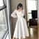 High Waist Slim Evening Party Dresses Long Puff Sleeve Solid Elegant Dress Women Fashion Wedding Gu 1