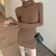 Sexy Mini Knitted Dress Autumn Winter Long Sleeve Casual Turtleneck Dress For Women 0