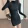 Sexy Mini Knitted Dress Autumn Winter Long Sleeve Casual Turtleneck Dress For Women 7