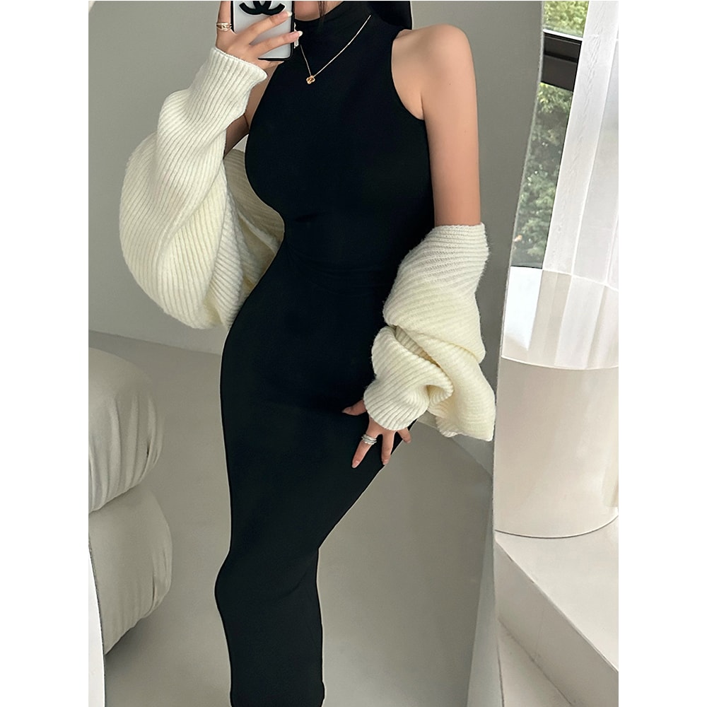 Elegant Dresses for Evening Party Ladies with Elastic Hip Wrap