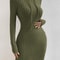 Casual Womens Hooded Drawstring Dress, Tight-Fitting Long Sleeve Dress for Spring and Fall