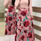 Long Dresses Autumn Flower Color Matching Dresses Womens Clothing 0