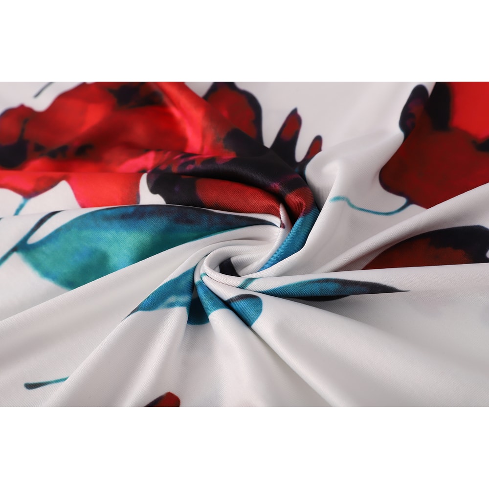 Long Dresses Autumn Flower Color Matching Dresses Womens Clothing 4