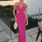 Weird Puss Ruched Sexy Dress Women, Coquette V Neck, Backless Sleeveless Bodycon with Ruffles Splits for Prom Party