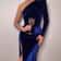Women Spring And Autumn Velvet Bodycon Long Sleeve Party Evening Midi Dress With Split Pencil Desig 3
