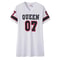 VNeck Queen Letters Print Dress Short Sleeve Basketball Sporty Style Sexy Loose Female Clothing Str 4