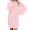 Oversized Basic Ladies Cloth, Women Winter Sweater Knit Crewneck, Warm Long Sleeve Casual Dress