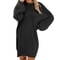 Oversized Basic Ladies Cloth, Women Winter Sweater Knit Crewneck, Warm Long Sleeve Casual Dress