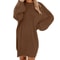 Oversized Basic Ladies Cloth, Women Winter Sweater Knit Crewneck, Warm Long Sleeve Casual Dress