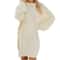 Oversized Basic Ladies Cloth, Women Winter Sweater Knit Crewneck, Warm Long Sleeve Casual Dress