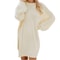 Oversized Basic Ladies Cloth, Women Winter Sweater Knit Crewneck, Warm Long Sleeve Casual Dress