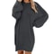 Oversized Basic Ladies Cloth, Women Winter Sweater Knit Crewneck, Warm Long Sleeve Casual Dress