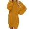 Oversized Basic Ladies Cloth, Women Winter Sweater Knit Crewneck, Warm Long Sleeve Casual Dress