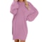 Oversized Basic Ladies Cloth, Women Winter Sweater Knit Crewneck, Warm Long Sleeve Casual Dress
