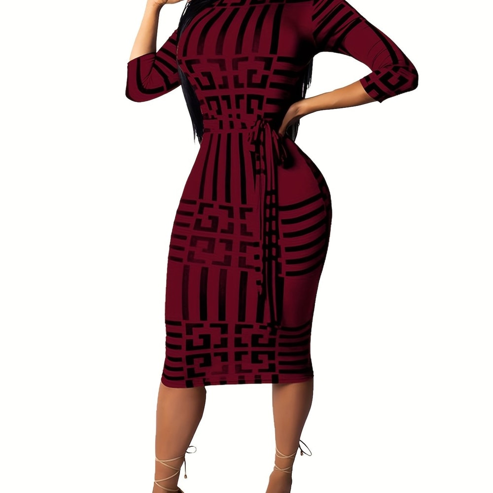 Fashion Women Spring Fall Elegant Dress Long Sleeve Sexy Mini Bandage Dresses Letter Print Midi Dre 3