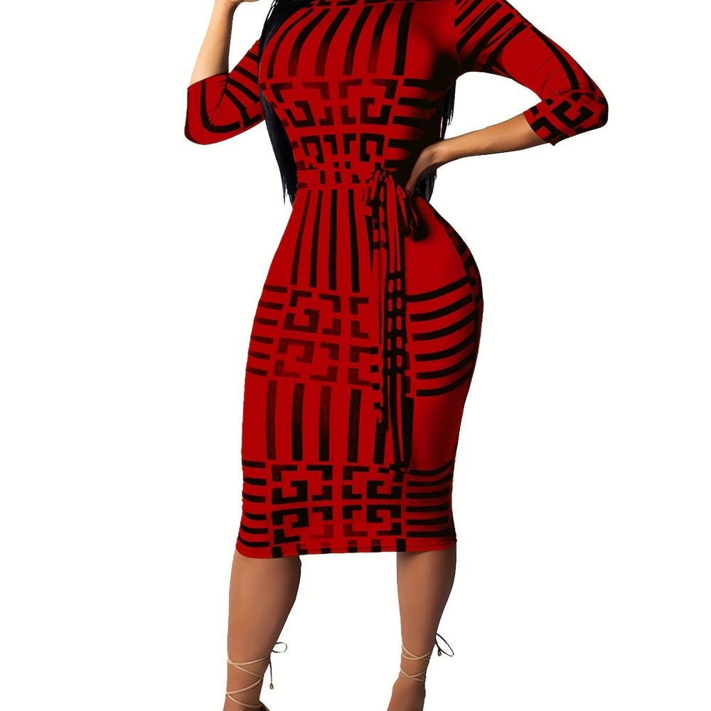 Fashion Women Spring Fall Elegant Dress Long Sleeve Sexy Mini Bandage Dresses Letter Print Midi Dre 4
